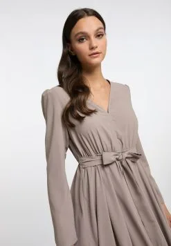 RISA Maxi Jurken Jurk Dames Donkerbeige -RISA Voortreffelijke Winkel 1aa5b4188d0af0e8434a25a7d0818b8b scaled