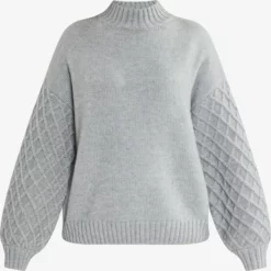 RISA Fijngebreide Truien Trui Dames Grijs Gemêleerd