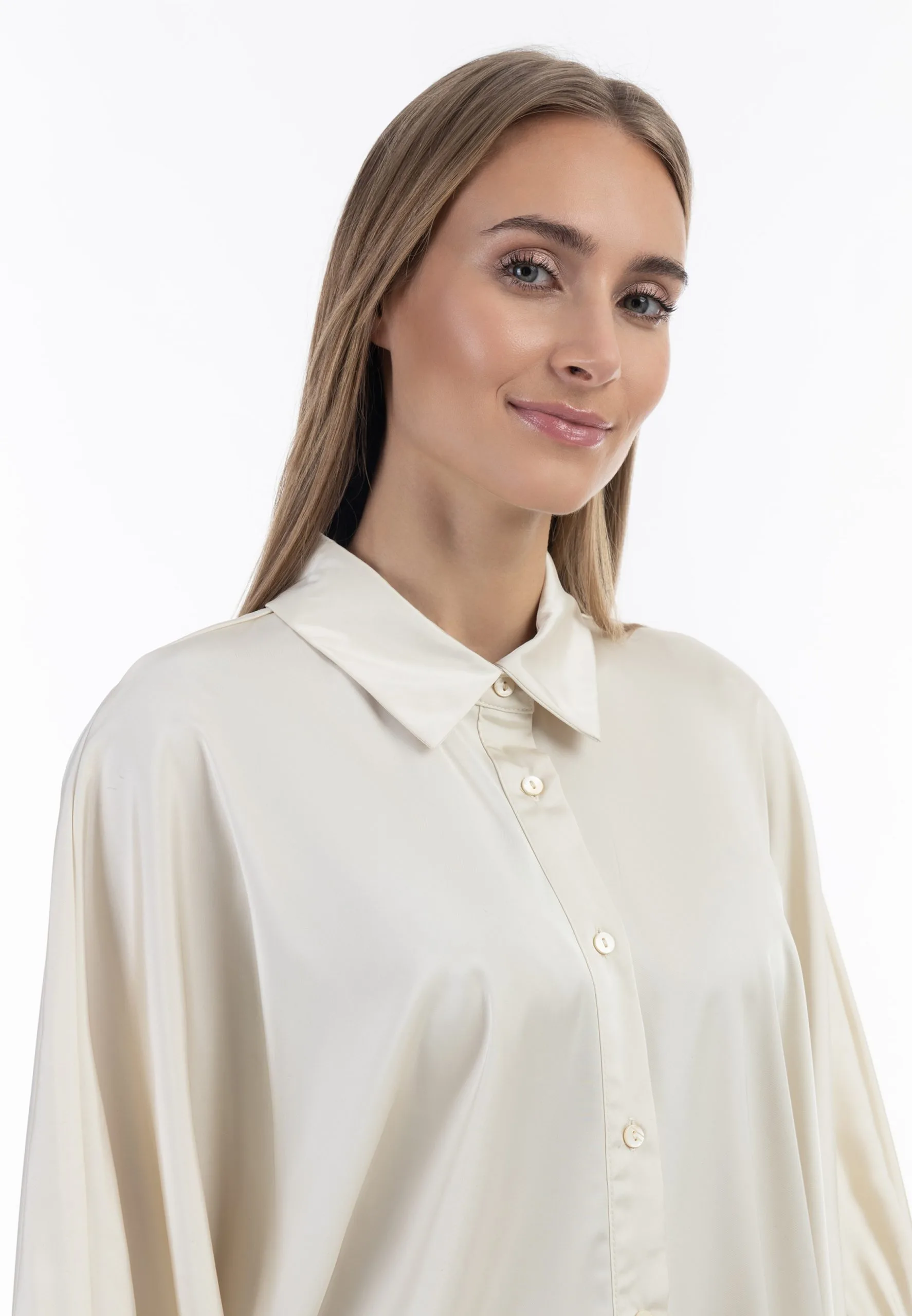 RISA Blouses Met Korte Mouw Blouse Dames Crème 5 RISA Blouses Met Korte Mouw Blouse Dames Crème - Afbeelding 5