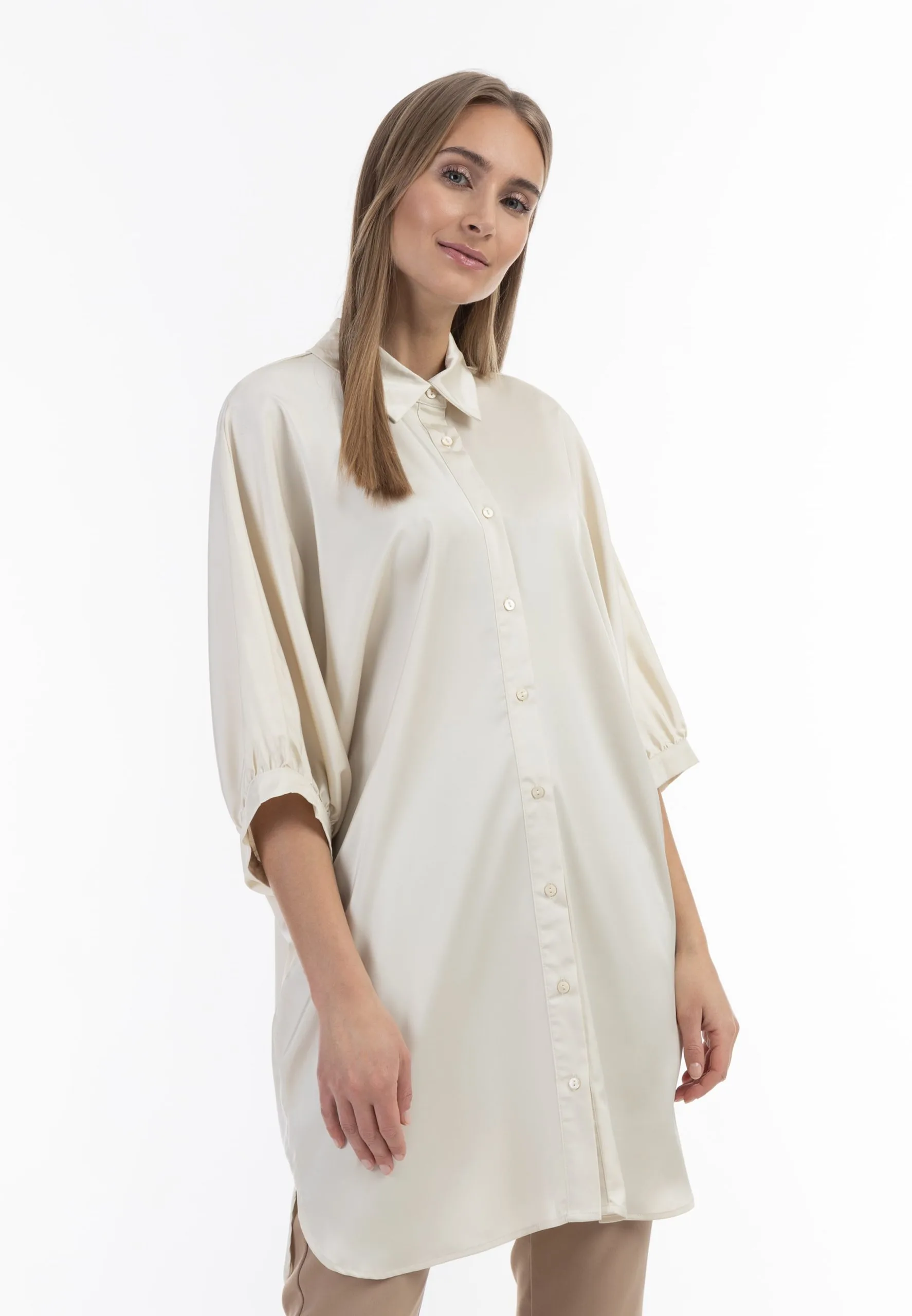 RISA Blouses Met Korte Mouw Blouse Dames Crème 2 RISA Blouses Met Korte Mouw Blouse Dames Crème - Afbeelding 2