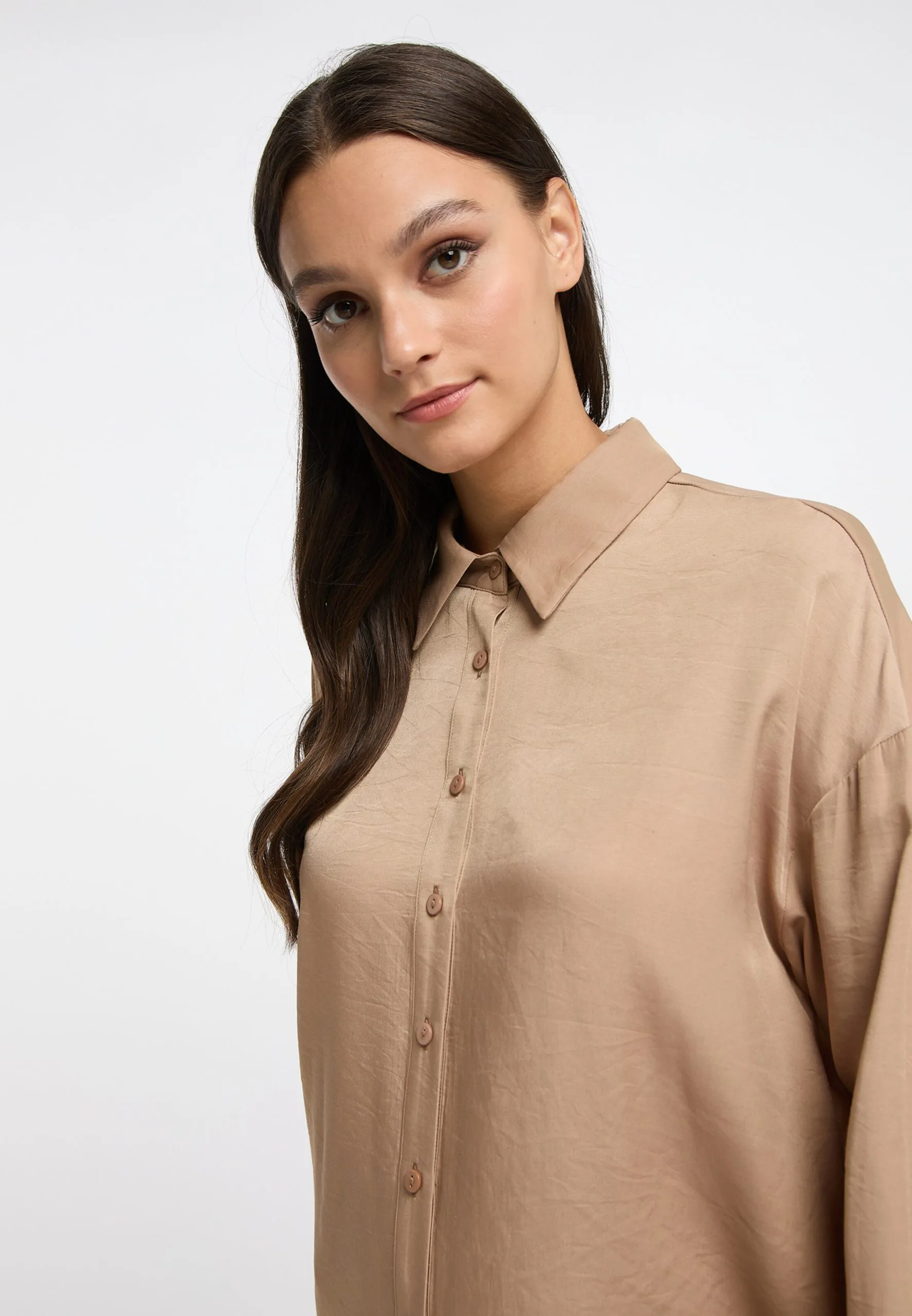 RISA Overhemden Blouse Dames Bruin 5 RISA Overhemden Blouse Dames Bruin - Afbeelding 5