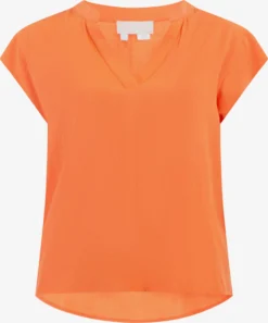 RISA Blouses Met Korte Mouw Blouse Dames Oranje