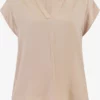 RISA Blouses Met Korte Mouw Blouse Dames Beige